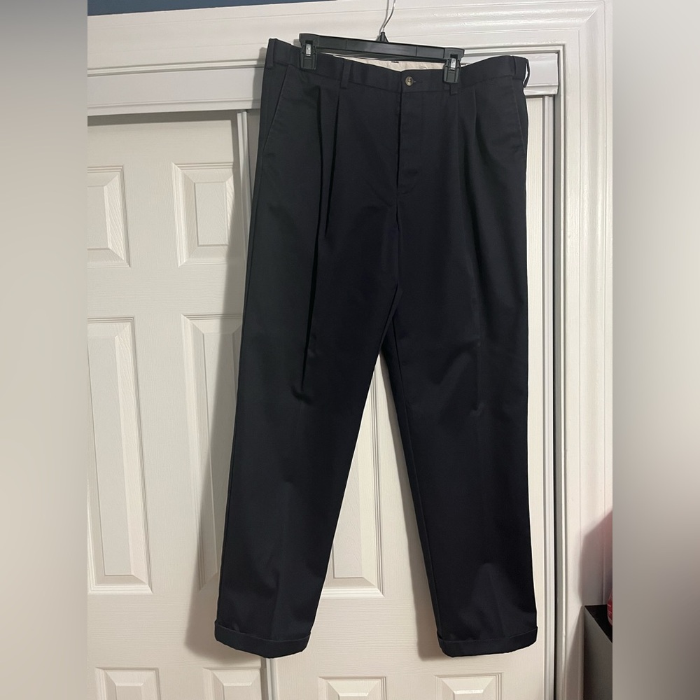 Men’s George cuffed navy blue dress pants
